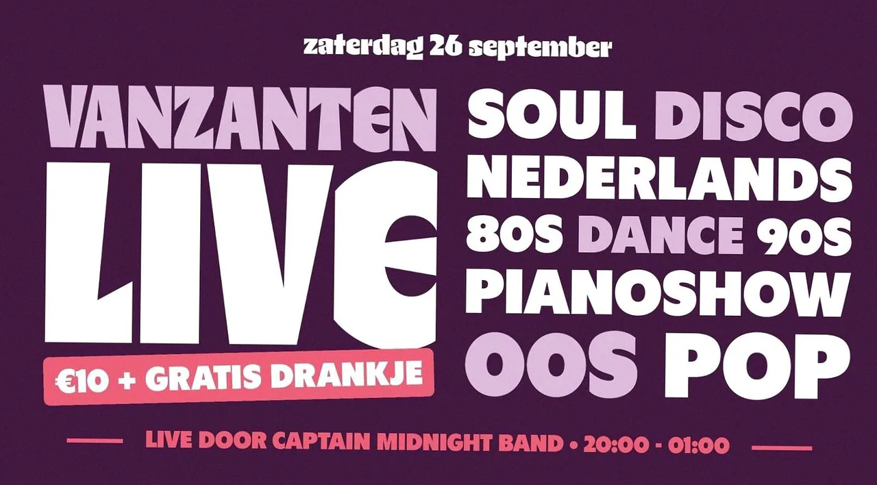 Vanzanten Live 2026 · Van Zantenhal, Nieuw Vennep · za 31 okt 2026