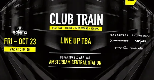 50:HERTZ CLUB TRAIN - ft. Galactica, Eat The Beat, Deeperfect, Ear/Wax, Stuck in A Loop, Seven Eight and Recode · 50:HERTZ Club Train, Amsterdam · vr 23 okt 2026