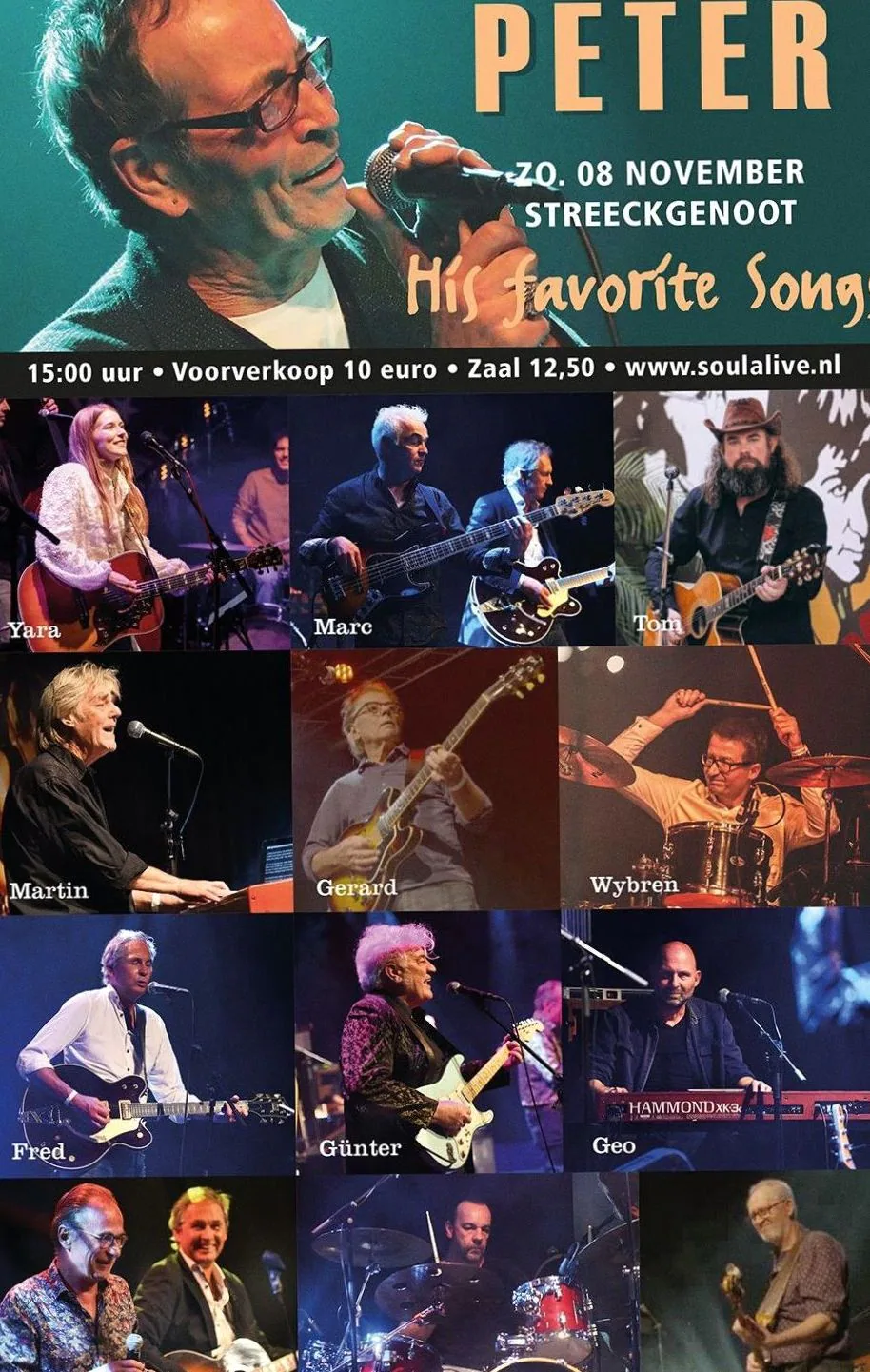 8 november – Muzikale tribute – PETER ‘His favorite songs’ · Streeckgenoot, Doetinchem · Sun, 8 Nov 2026