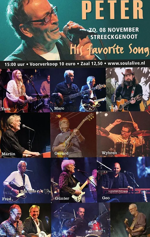 8 november – Muzikale tribute – PETER ‘His favorite songs’ · Streeckgenoot, Doetinchem · Sun, 8 Nov 2026