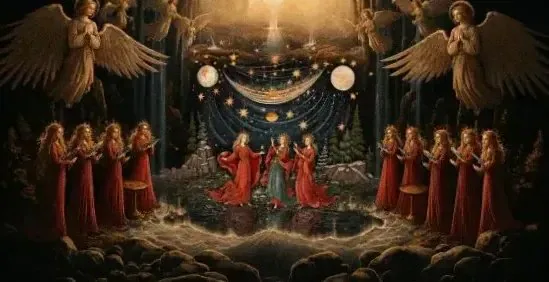 A Ceremony of Carols van Benjamin Britten, met muziek van John Tavener en Arvo Pärt — background image