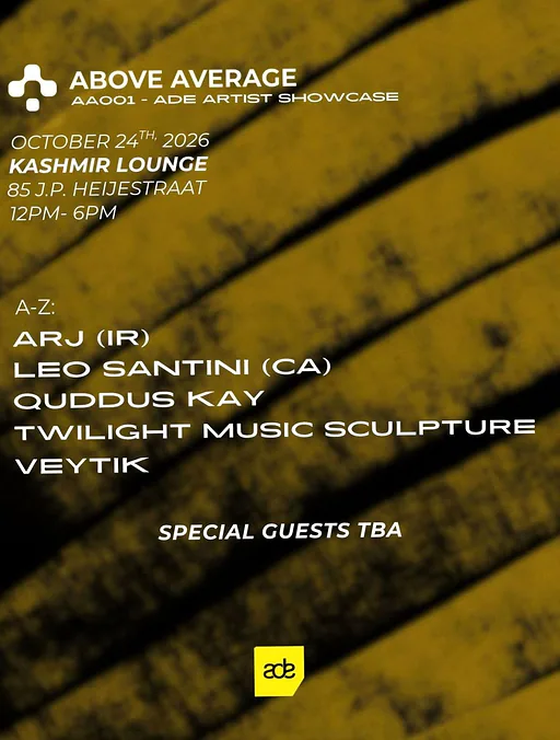 Above Average Showcase · Kashmir lounge, Amsterdam · Sat, 24 Oct 2026
