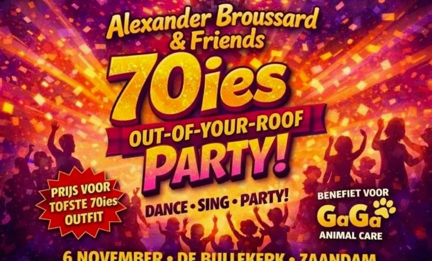 Alexander Broussard & Friends – 70ies Out-of-Your-Roof Party · Cultureel Centrum Bullekerk, Zaandam · vr 6 nov 2026