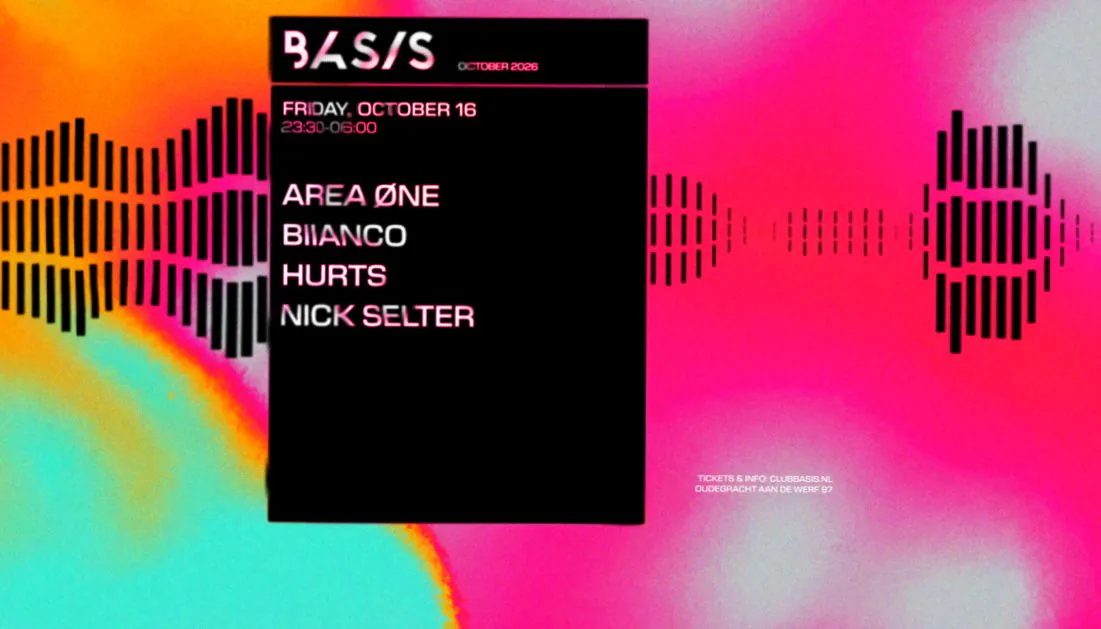 AREA ØNE/ BIIANCO/ Hurts/ Nick Selter · Basis, Utrecht · vr 16 okt 2026