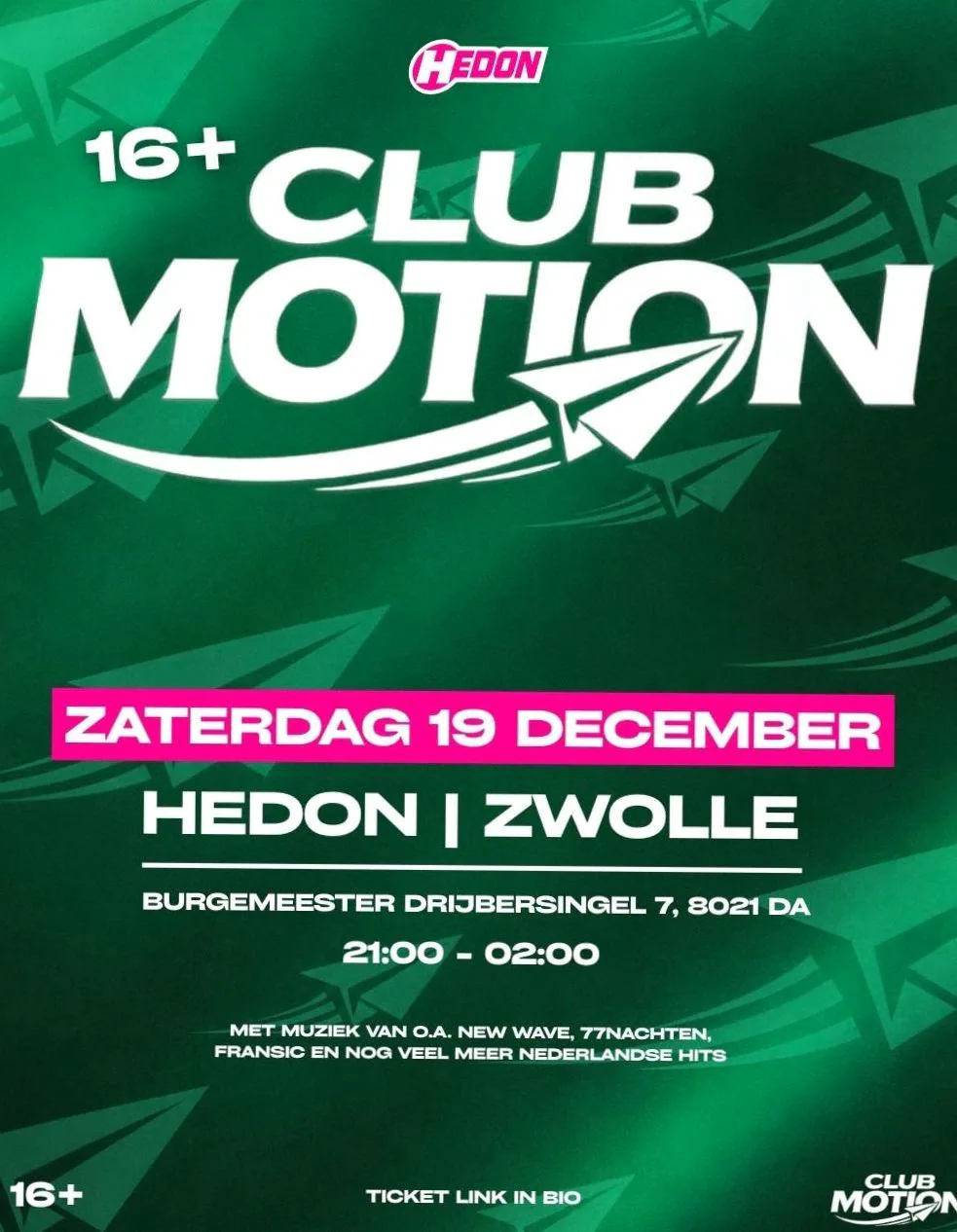 CLUB MOTION 16+ · Hedon, Zwolle · za 19 dec 2026