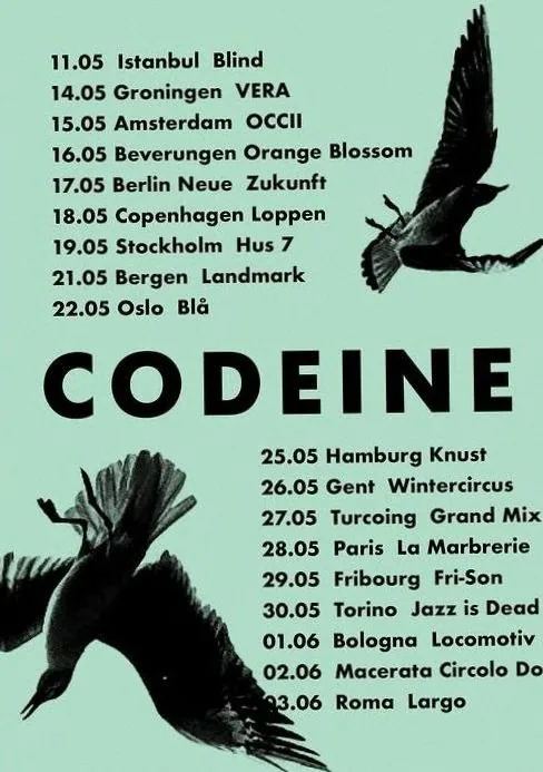 CODEINE (US) · OCCII, Amsterdam · za 15 mei 2027