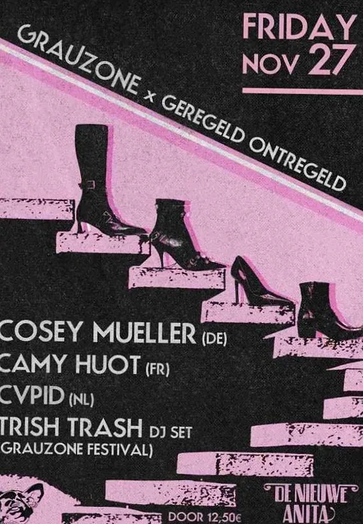 Cosey Mueller, Camy Huot, CVPID & DJ Trish Trash · De Nieuwe Anita, Amsterdam · vr 27 nov 2026