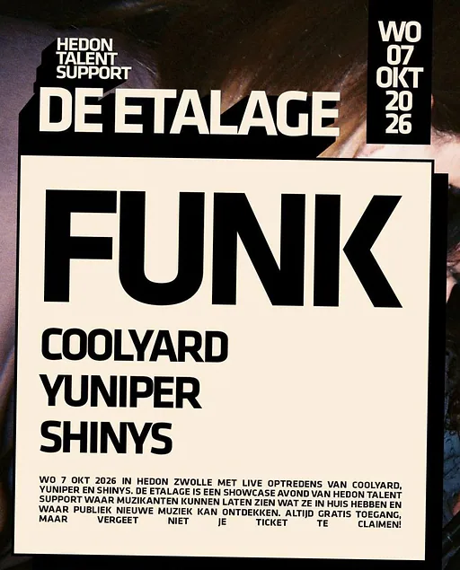 DE ETALAGE FUNK · Hedon, Zwolle · wo 7 okt 2026
