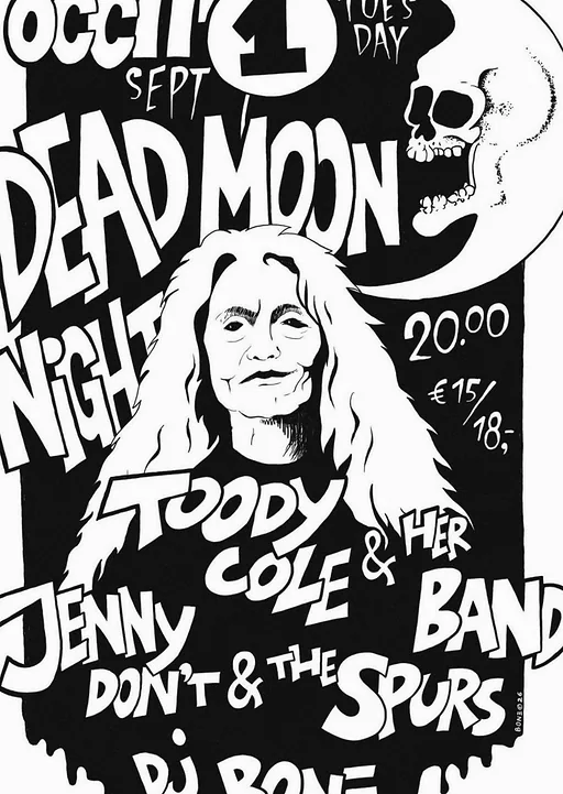 DEAD MOON NIGHT w/ TOODY COLE & HER BAND (US) + JENNY DON'T & THE SPURS (US) + DJ BONE · OCCII, Amsterdam · di 1 sep 2026