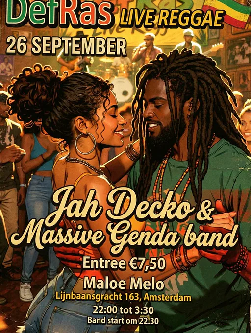 DefRas live reggae · Maloe Melo, Amsterdam · za 26 sep 2026