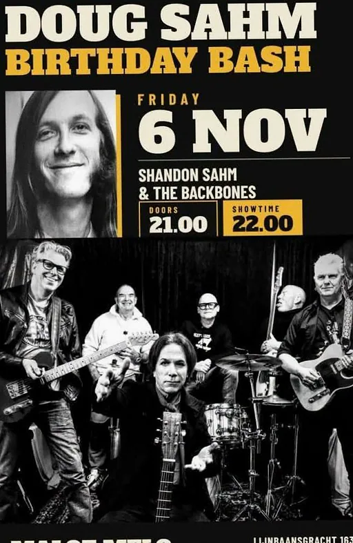 Doug Sahm Birthday Bash · Maloe Melo, Amsterdam · vr 6 nov 2026