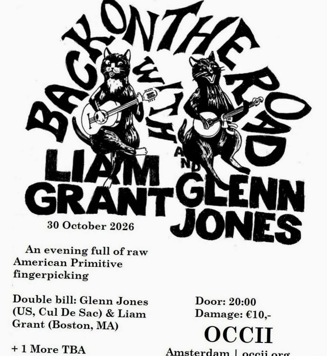 GLENN JONES (US) + LIAM GRANT (US) + 1 MORE TBA · OCCII, Amsterdam · Fri, 30 Oct 2026