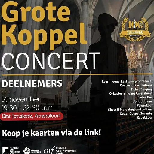Grote Koppel Concert door Chr. Muziek- en Showband Juliana · Sint-Joriskerk, Amersfoort · za 14 nov 2026