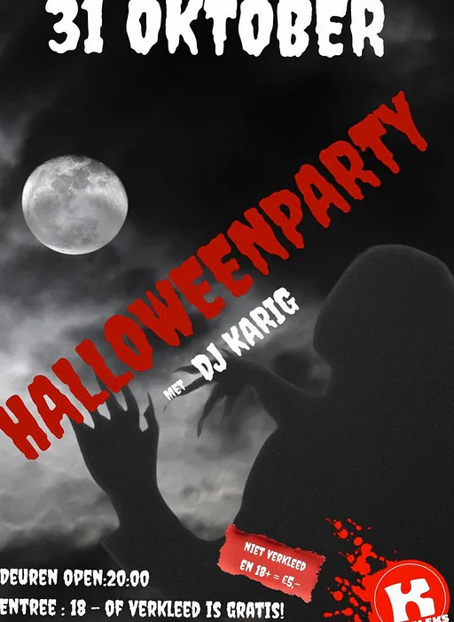 HALLOWEEN (Indien niet verkleed en 18+, verkleed is gratis) · JC Kompleks, Heerhugowaard · Sat, 31 Oct 2026