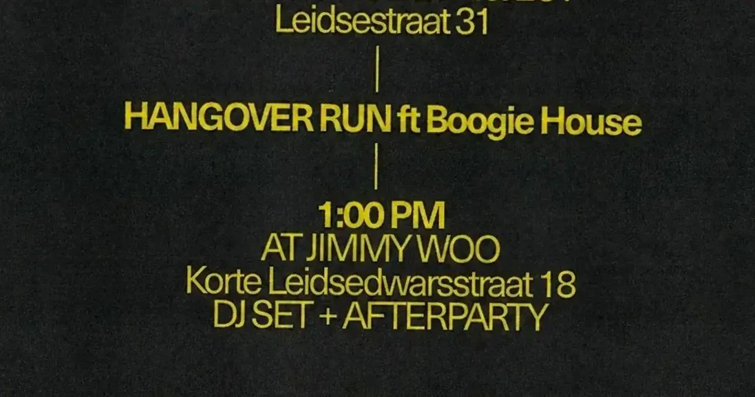 HANGOVER RUN — Nude Project × 020.RC · Jimmy Woo, Amsterdam · zo 25 okt 2026