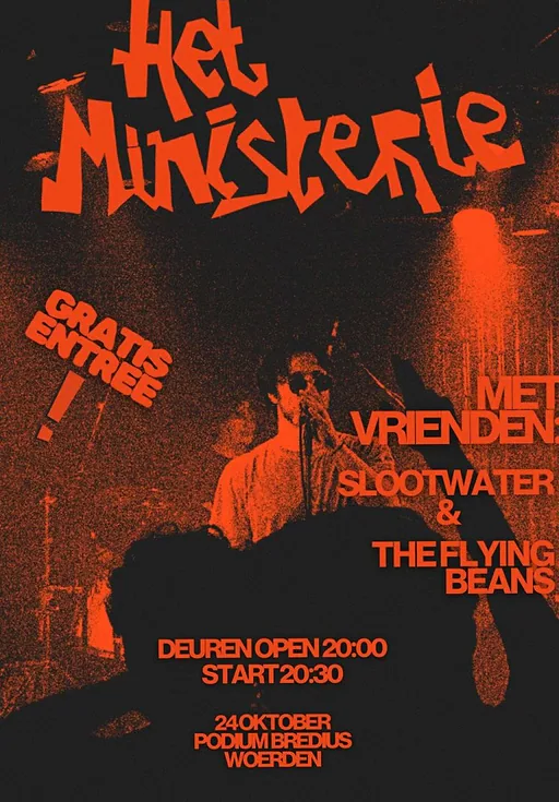 Het Ministerie + Slootwater + The Flying Beans · Podium Bredius, Woerden · za 24 okt 2026
