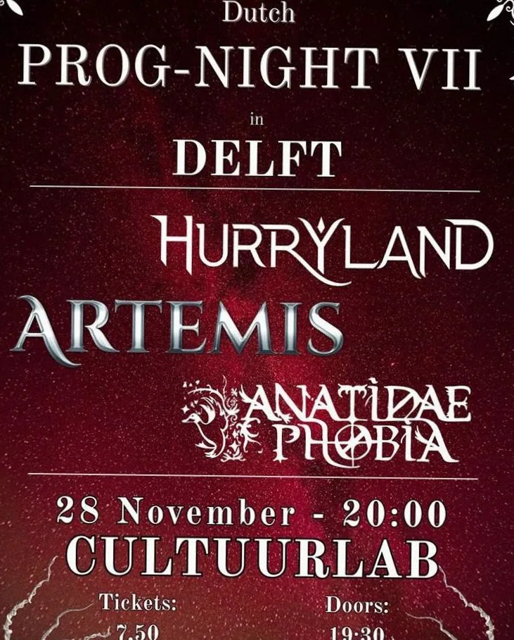 Hurryland + Artemis + Anatidaephobia · Cultuurlab, Delft · za 28 nov 2026