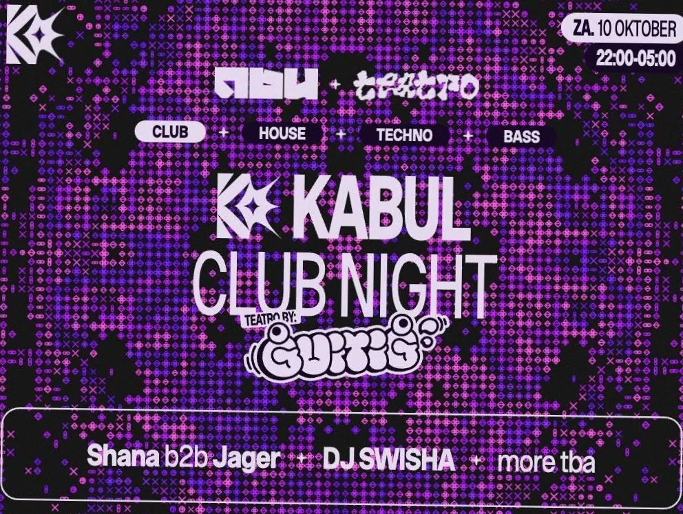 KABUL Club Night ✦ Teatro by Guitig · KABUL à GoGo, Utrecht · za 10 okt 2026