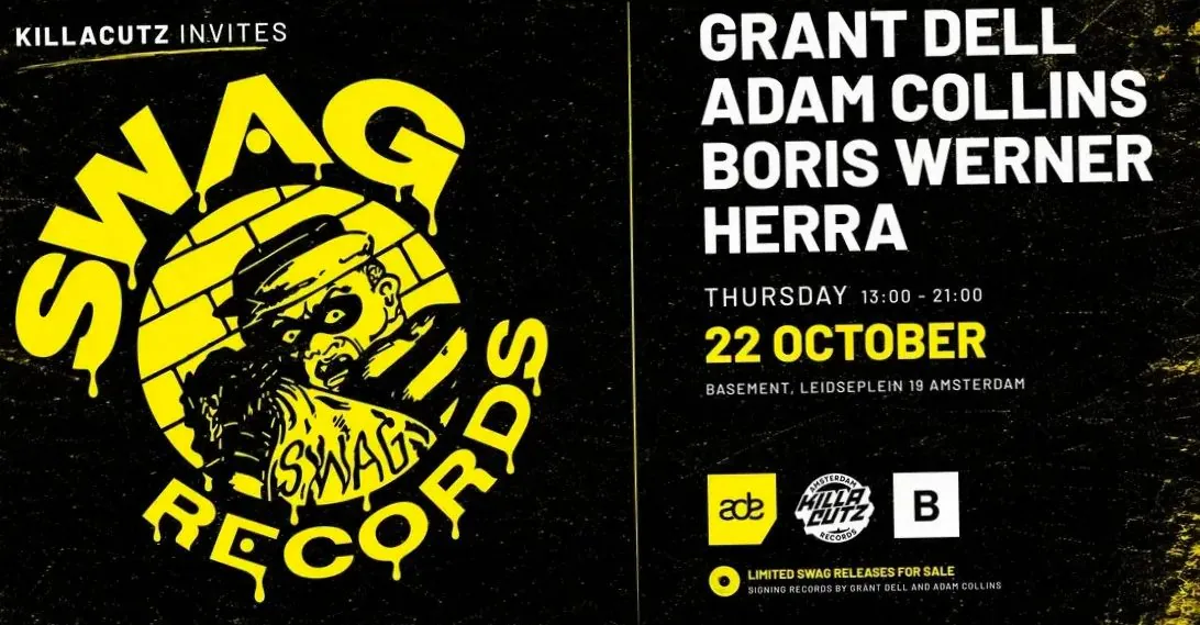 KIllacutz invites SWAG RECORDS, Grant Dell, Adam Collins, Boris Werner, Herra — achtergrondafbeelding