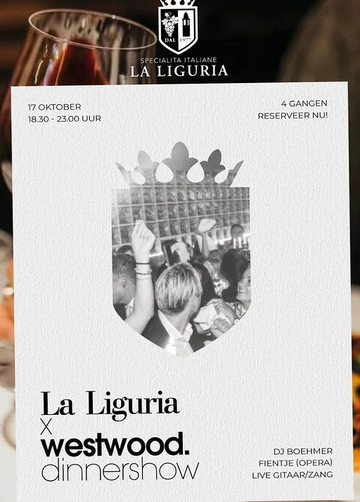 La Liguria Dinnershow · Westwood, Den Haag · za 17 okt 2026