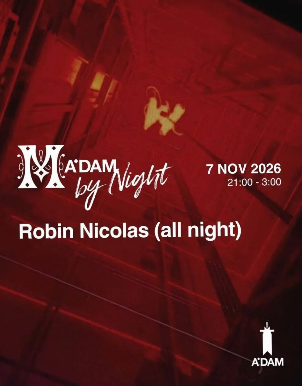 Madam by Night invites: Robin Nicolas · Madam Amsterdam, Amsterdam · za 7 nov 2026