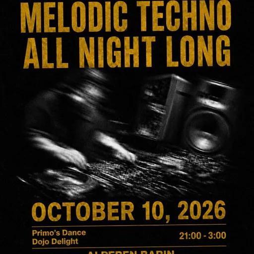 Melodic Techno All Night Long · Toekomstmuziek, Amsterdam · Sat, 10 Oct 2026