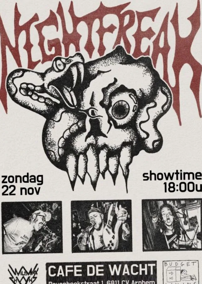 Nightfreak (USA) @ Cafe De Wacht · Willemeen, Arnhem · zo 22 nov 2026