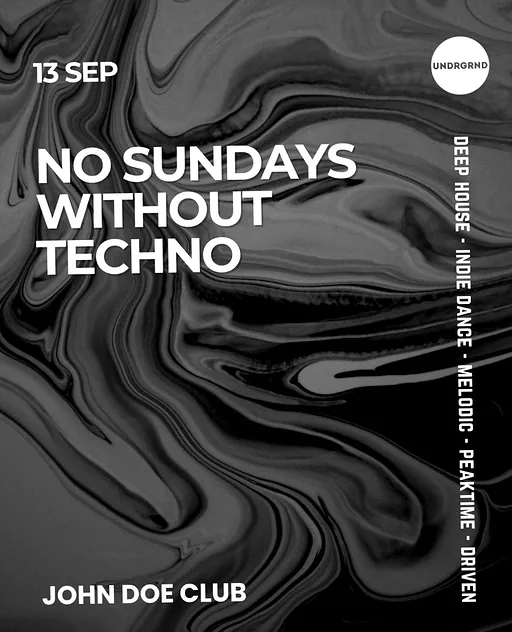 No Sunday Without Techno · Club John Doe, Amsterdam · zo 13 sep 2026