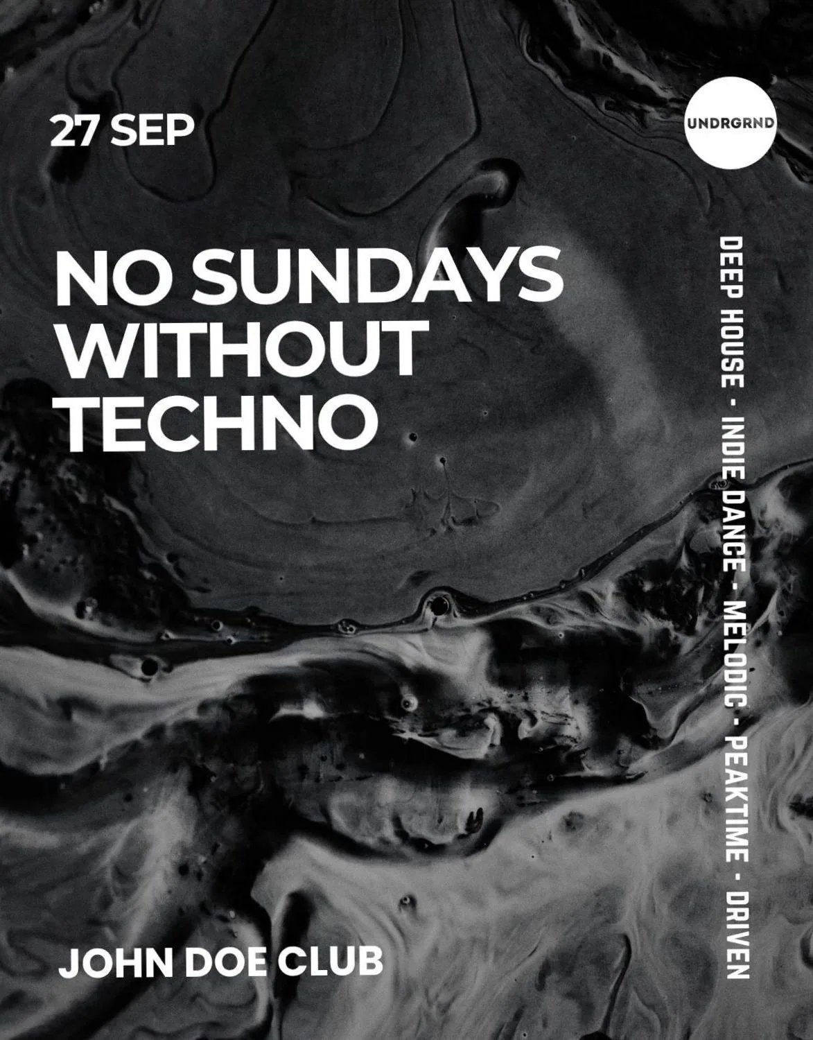 No Sunday Without Techno · Club John Doe, Amsterdam · zo 27 sep 2026