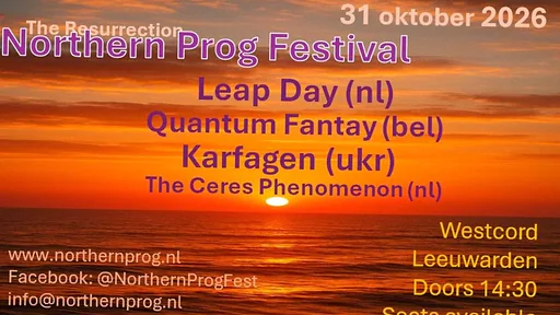 Northern Prog Festival 2026 · WestCord WTC Hotel Leeuwarden, Leeuwarden · za 31 okt 2026