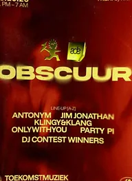 OBSCUUR ADE with Antonym, Jim Jonathan,OnlyWithYou, KLING&KLANG, PartyPi · Toekomstmuziek, Amsterdam · vr 23 okt 2026