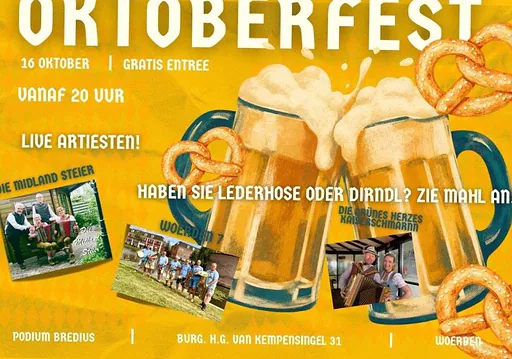 Oktoberfest met Die Grünes Herzen Kaiserschmarrn en Woerden7 · Podium Bredius, Woerden · Fri, 16 Oct 2026