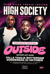 OUTSIDE 16+ x HIGH SOCIETY & BVAM · Club Villa Thalia, Rotterdam · do 22 okt 2026
