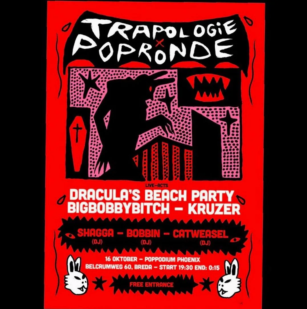 Popronde x Tr4pologie: Bigbobbybitch, Kruzer & Dracula's Beach Party · Poppodium Phoenix, Breda · Fri, 16 Oct 2026