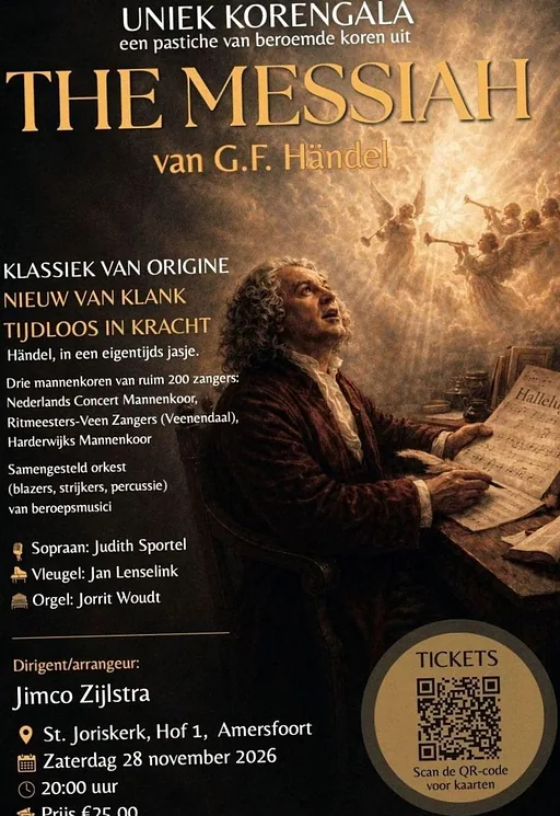 Première van The Messiah door vierstemmig mannenkoor · Sint-Joriskerk, Amersfoort · za 28 nov 2026