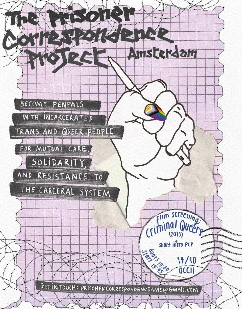 Prisoner Correspondence Project Amsterdam // Screening: Criminal Queers (2015) · OCCII, Amsterdam · wo 14 okt 2026