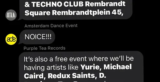 Purple Tea x DTLA Records Annual Label Showcase - 50:HERTZ HOUSE & TECHNO CLUB Rembrandt Square · 50:HERTZ House & Techno Club Rembrandt Square, Amsterdam · vr 23 okt 2026
