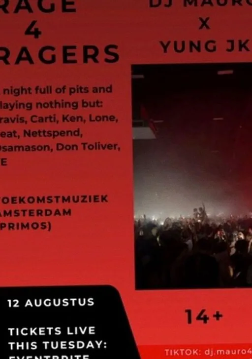 Rage 4 Ragers · Toekomstmuziek, Amsterdam · wo 12 aug 2026