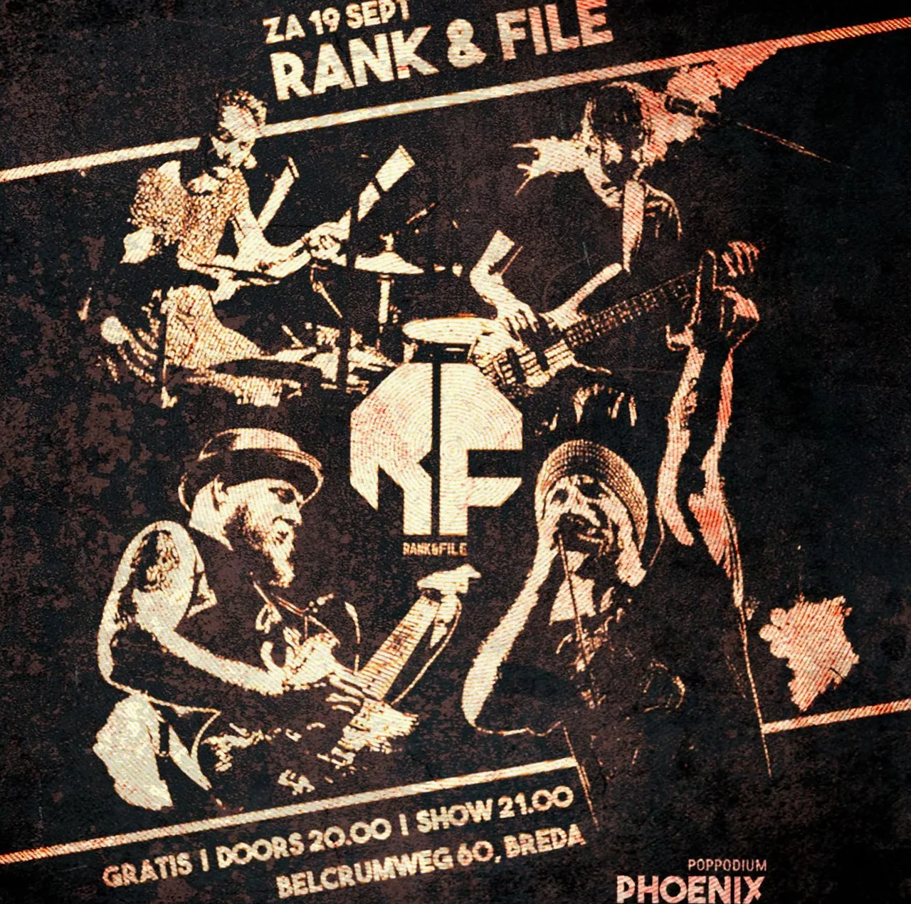 Rank & File | Rapcore | Gratis entree! · Poppodium Phoenix, Breda · Sat, 19 Sept 2026
