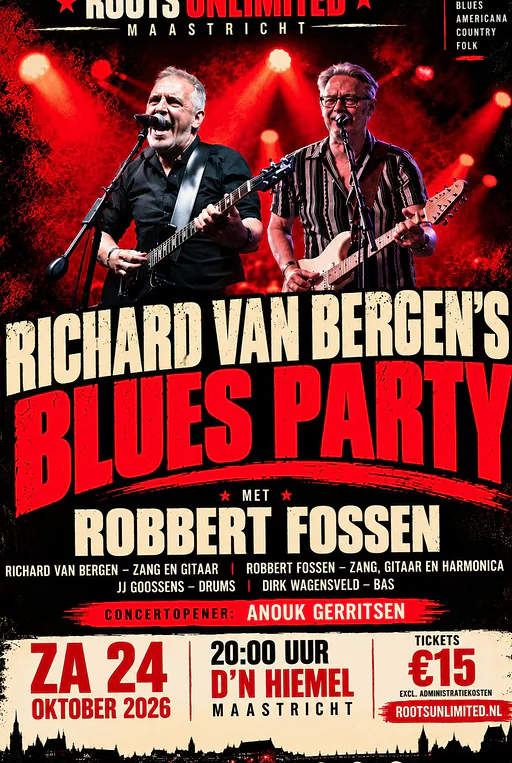 RICHARD VAN BERGEN'S BLUES PARTY · Dn Hiemel, Maastricht · za 24 okt 2026