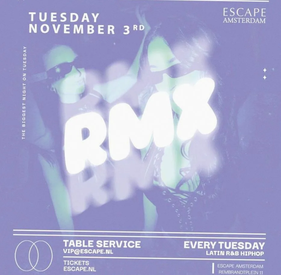 RMX · Escape, Amsterdam · Tue, 3 Nov 2026