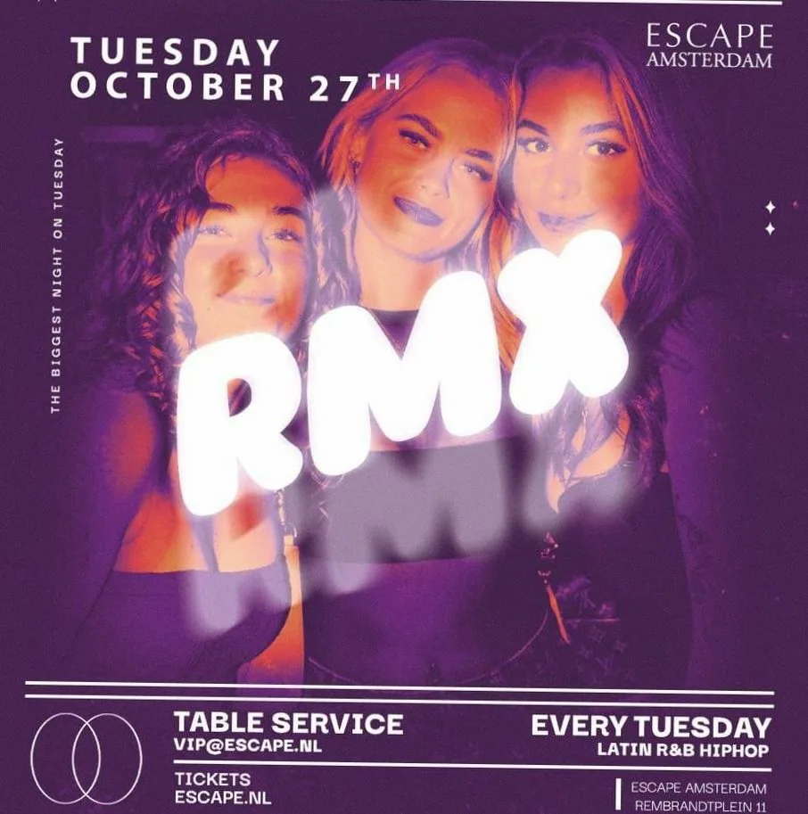 RMX · Escape, Amsterdam · Tue, 27 Oct 2026