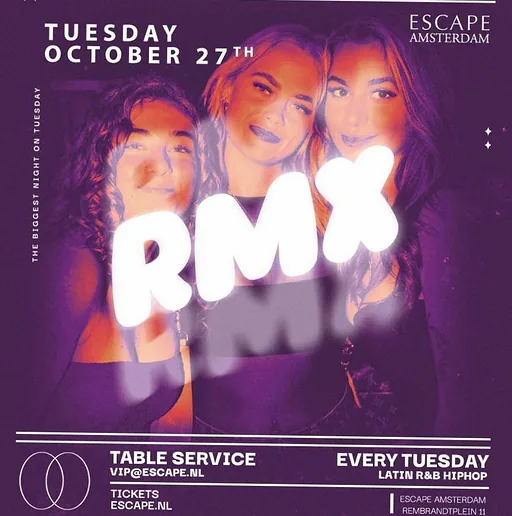 RMX · Escape, Amsterdam · di 27 okt 2026