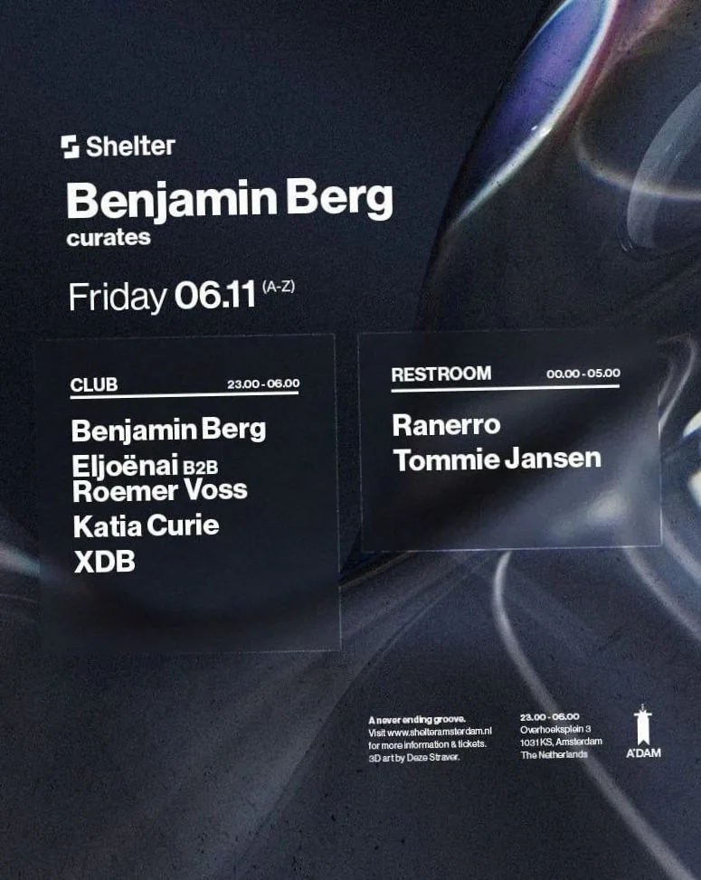 Shelter | Benjaming Berg curates · Shelter, Amsterdam · Fri, 6 Nov 2026