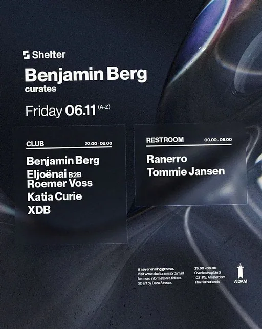 Shelter | Benjaming Berg curates · Shelter, Amsterdam · Fri, 6 Nov 2026