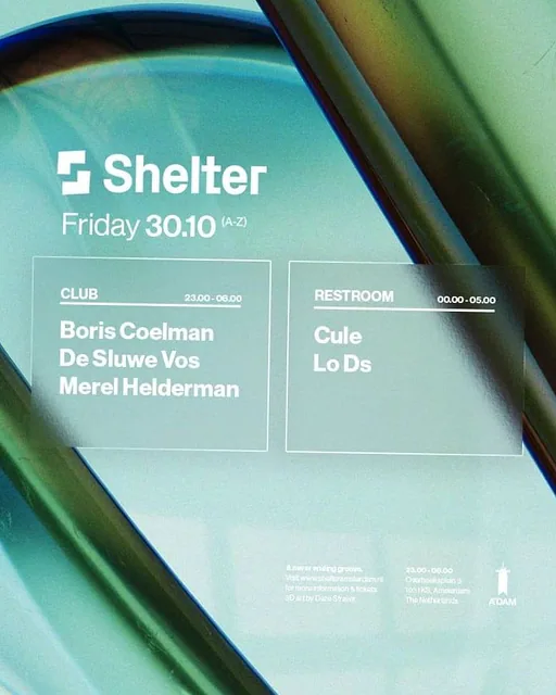 Shelter | Boris Coelman, De Sluwe Vos, Merel Helderman & more · Shelter, Amsterdam · vr 30 okt 2026