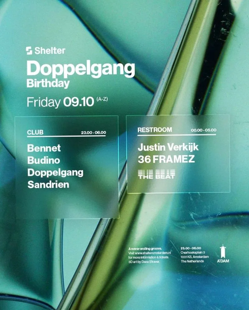 Shelter | Doppelgang curates · Shelter, Amsterdam · vr 9 okt 2026