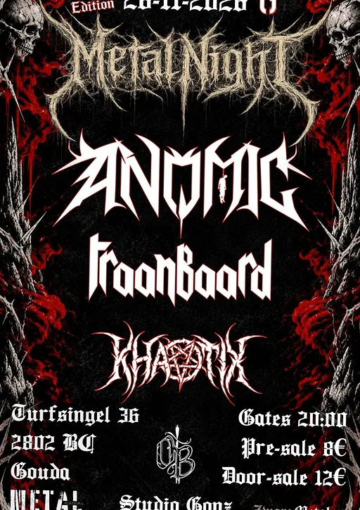 StudioGonz Metal Night · StudioGonz, Gouda · za 28 nov 2026