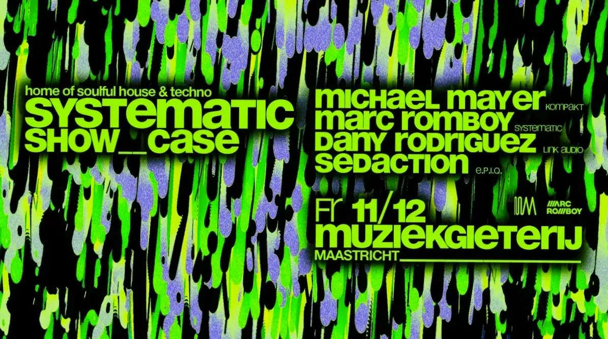 systematic show_case · Muziekgieterij, Maastricht · Fri, 11 Dec 2026
