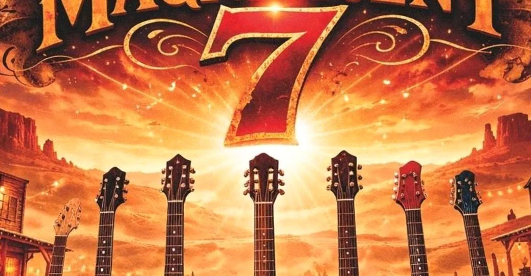 The Magnificent Seven - Five Great Guitars, Eric Vaarzon Morel & Mart Hillen — achtergrondafbeelding